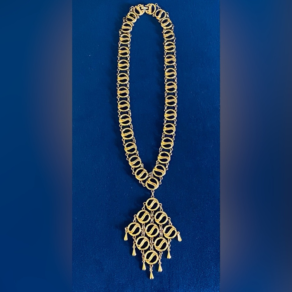 ✨D’Orlan Signed & Numbered Triple 22k Gold Finish Vintage  Necklace✨FIRM